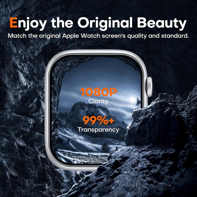 LK [8 pack] LϟK Designed for Apple Watch Series 9/8/7 Screen Protector 45mm- [Anti-Scratch+Self-Healing+Ultra-Thin+ 0 Bubble] HD TPU Flexible Film for iWatch S9 45mm 2023 - Image 4